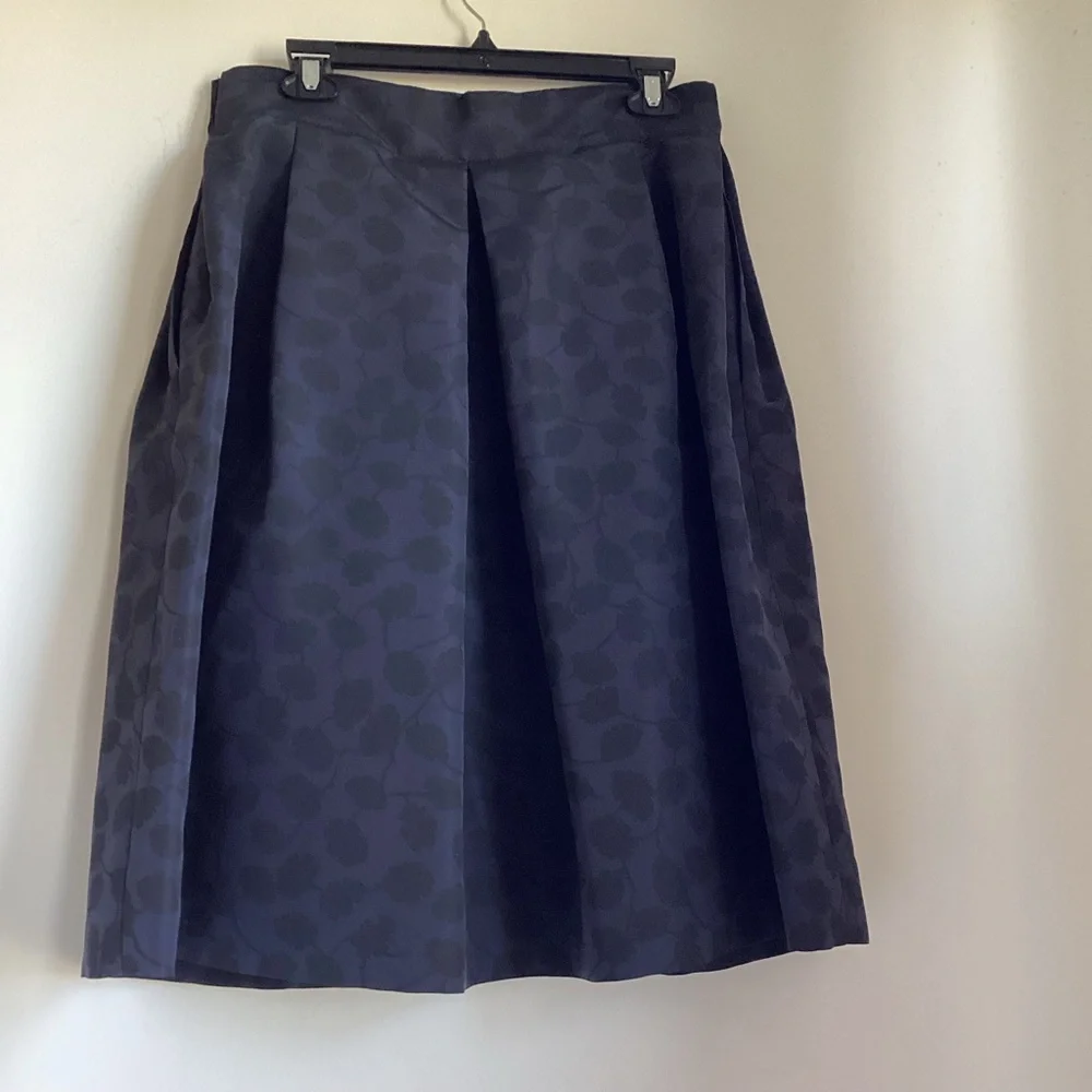 Oscar de la Renta Skirt Size 12 Navy Blue Jacquard A-Line Classic Elegant NWT